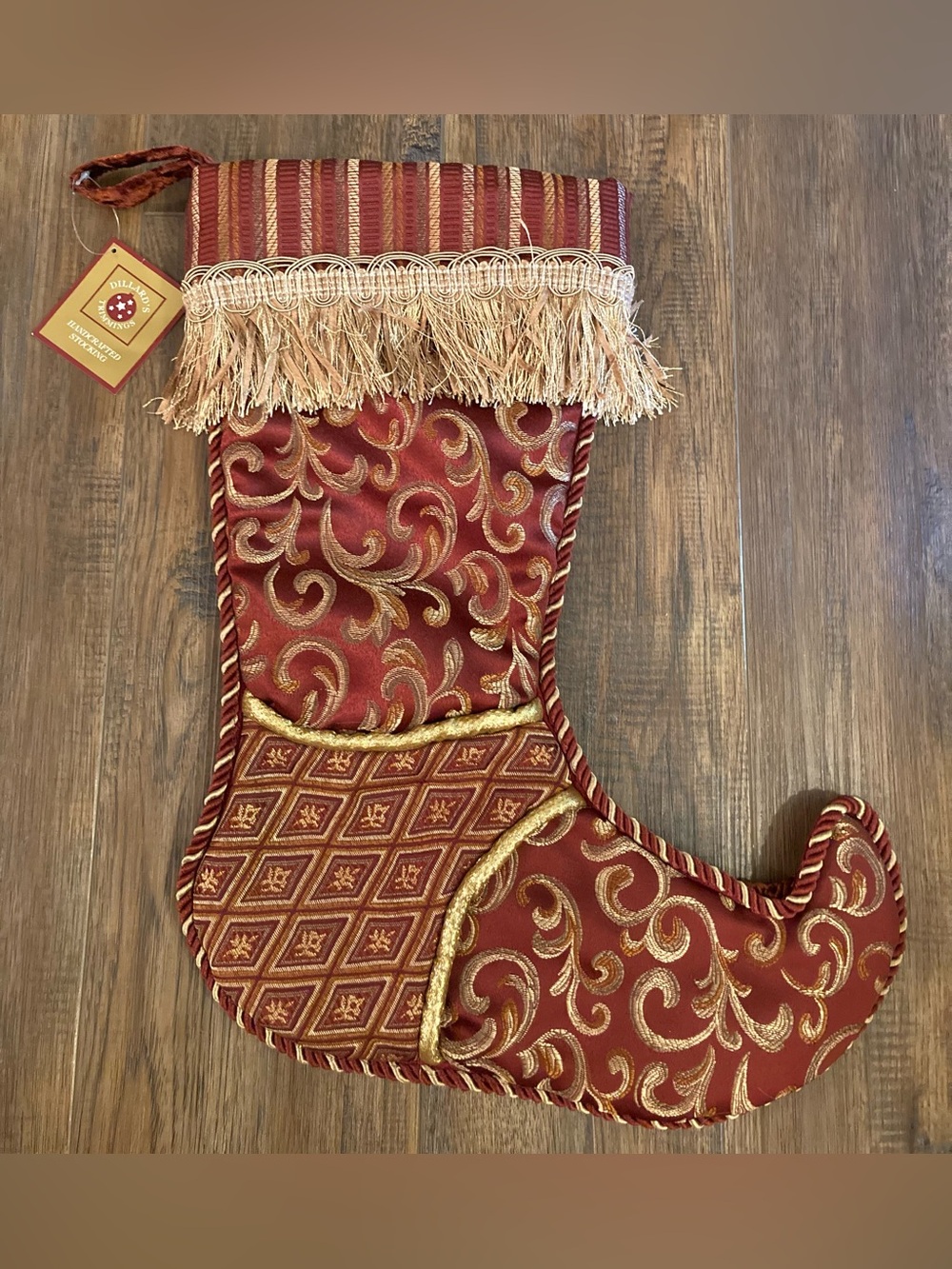 NWT Dillard’s Trimmings Brocade & Tapestry Christmas Stocking